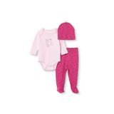 ebebek Hello Baby HelloBaby Kız Bebek Body-Alt-Şapka Hayvan Baskılı Çıtçıtlı Bisiklet Yaka Long Sleeve Patikli
