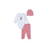 ebebek Hello Baby HelloBaby Kız Bebek Body-Alt-Şapka Hayvan Baskılı Çıtçıtlı Bisiklet Yaka Long Sleeve Patikli