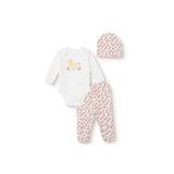 ebebek Hello Baby HelloBaby Kız Bebek Body-Patikli Alt-Şapka İnterlok Bisiklet Yaka Uzun Kol Patikli Paça