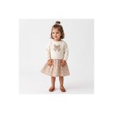ebebek Hello Baby HelloBaby Kız Bebek Elbise Fiyonk Baskılı Bisiklet Yaka Long Sleeve