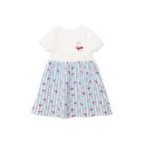 ebebek Hello Baby HelloBaby Kız Bebek Elbise Kiraz Baskılı Çıtçıtlı Bisiklet Yaka Kısa Kol Reçme