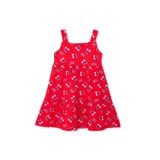 ebebek Hello Baby HelloBaby Kız Bebek Elbise Kiraz Baskılı Düğmeli Modelli Yaka İp Askılı Reçme