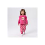 ebebek Hello Baby HelloBaby Kız Bebek Kadife Pijama Takımı Hayvan Baskılı Çıtçıtlı Bisiklet Yaka Uzun Kol Ribanalı