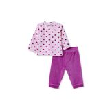 ebebek Hello Baby HelloBaby Kız Bebek Kadife Sweatshirt-Alt Kalp Baskılı Çıtçıtlı Bisiklet Yaka Uzun Kol Patiksiz