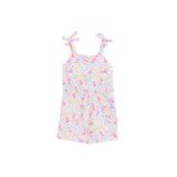 ebebek Hello Baby HelloBaby Kız Bebek Kısa Tulum Çiçek Baskılı Bağcıklı Modelli Yaka İp Askılı Reçme