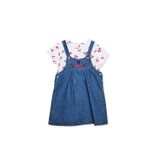 ebebek Hello Baby HelloBaby Kız Bebek Salopet-Tişört Kiraz Baskılı Düğmeli Bisiklet Yaka Short Sleeve Reçme