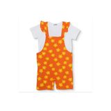 ebebek Hello Baby HelloBaby Kız Bebek Şort Salopet-Tshirt Çiçek Baskılı Düğmeli Bisiklet Yaka Short Sleeve Reçme