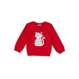 ebebek Hello Baby HelloBaby Kız Bebek Sweatshirt Hayvan Baskılı Bisiklet Yaka Uzun Kol
