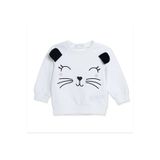 ebebek Hello Baby HelloBaby Kız Bebek Sweatshirt Hayvan Baskılı Çıtçıtlı Bisiklet Yaka Uzun Kol