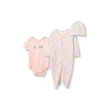 ebebek Hello Baby HelloBaby Kız Bebek Tulum-Body-Şapka Çiçek Baskılı Çıtçıtlı Bisiklet Yaka Uzun Kol Patikli