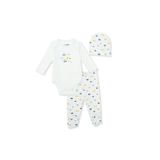 ebebek Hello Baby HelloBaby Yenidoğan Body-Patikli Alt-Şapka İnterlok Bisiklet Yaka Uzun Kol Patikli Paça