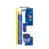 Eberhard Faber 510099 - Kurşun kalem seti TRI Winner, 2 kurşun kalem 2B, silgi ve konserve kalemtıraş