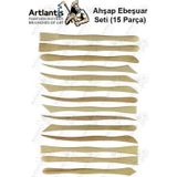 Ebeşuar Seti 15 Li 20 Cm 1 Paket Ahşap Modelaj Modelleme Aletleri Seramik Kil Ve Heykel Modelaj Kalemi