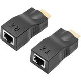 EBG Elektronik 4K 30M HDMI Extender HDMI RJ45 Cat5 6 Extender Uzatıcı Uzatma Aparatı Adaptör - Siyah