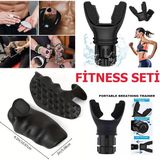 Ebh Shop Fitness Seti Akciğer Kapasitenizi Gelişimine Destek Olan Nefes Egzersiz Aleti ve El Koruma Silikonu Ağırlık Kaldırma ve Antrenman Için Kaymaz El Pedi