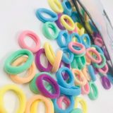 Ebmer Renkli 100 adet havlu Lastik Toka Perma Lastik Toka Saç Tokaları Soft Renkler - Pastel