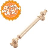 Ebrar Mat Altın 128 mm Kulp Lüks Country Mutfak Mobilya Dolap Çekmece Kulpu