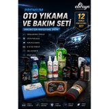 Ebrayn 12 Parça Profesyonel Oto Bakım Seti – Araç Yıkama, Temizlik ve Koruma Paketi