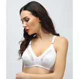 Ebru 1007 Beyaz Ara Dantelli Penye Toparlayıcı Sütyen