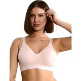 Ebru 1010 Açık Pembe Melanj Pamuklu Penye Geniş Lastikli Balensiz Minimizer Kadın Sütyen
