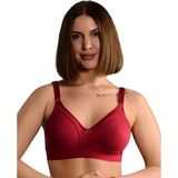 Ebru 1010 Bordo Penye Pamuklu Geniş Lastikli Balensiz Minimizer Sütyen