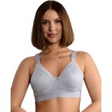 Ebru 1010 Gri Penye Pamuklu Geniş Lastikli Balensiz Minimizer Kadın Sütyen