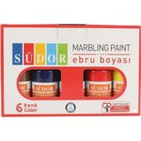 Ebru Boyası, 6 Renk, 25 ml Damlalıklı Şişelerde, Marbling Paint Seti