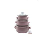 Ebru Metal Mini Tencere Seti 3'lü Pembe