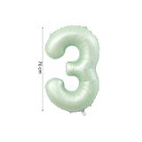 ebru parti evi Folyo Balon 3 Rakamı Helyum Balon 76cm Retro Yeşil Renk - 3 Yaş Balonu - Doğum Günü Süsü - Konsepti