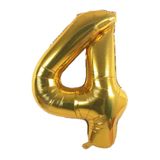 ebru parti evi Folyo Balon 4 Rakamı Helyum Balon 100 Cm Gold Renk - 4 Yaş Balonu - 4 Yaş Balon -4 Rakam Balon