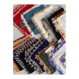 EBRU YAZMA El İşi İğne Oyası Çeyizlik Yazma 100x100 6 Adet Görsel temsilidir.
