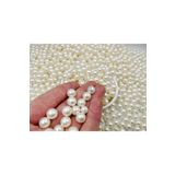 Ebruli Boncuk 10 Mm Kaplama Plastik Krem Inci Delikli 40-42 Adet Boncuk Takı Yapımı Bead (25 GRAM)