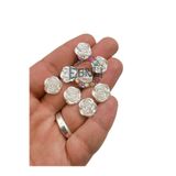 Ebruli Boncuk 12 mm Plastik Beyaz Gül Kaplama Delikli Boncuk Takı Yapımı Bead (50 Gram)