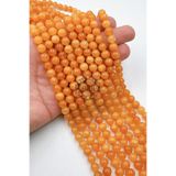 Ebruli Boncuk 8 mm Doğal Taş Akik Takı Yapımı Aksesuar Boncuk Bead (1 Dizi-48 Adet)