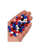 Ebruli Boncuk 8 mm Plastik Karışık 4 Renk Delikli Boncuk Takı Yapımı Bead (50 gram)