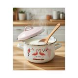 EBRULİEMAYE Flamingo Emaye Derin Tencere 4 litre 22 cm çap süt yoğurt çorba reçel konserve salça tenceresi