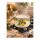 EBRULİEMAYE Limon Emaye Tencere 5 litre 24 cm çap süt yoğurt çorba reçel tenceresi