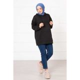 EBRUTESETTÜR Kanguru Cepli Tesettür Sweatshirt Antrasit