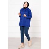 EBRUTESETTÜR Kanguru Cepli Tesettür Sweatshirt Saks