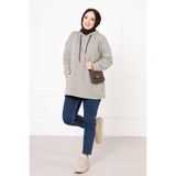 EBRUTESETTÜR Kanguru Cepli Tesettür Sweatshirt Taş