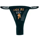 Ebsem Lick me Till Ice Cream Seksi Transparan Transparan Tanga Bikini Kadın Komik İç Çamaşırı Külot Külot İç Çamaşırı, Koyu Yeşil, One Size
