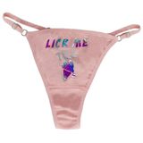 Ebsem Lick me Till ICE Krem Seksi Şeffaf Şeffaf Şeffaf & Pamuk Tanga Bikini Kadın Komik İç Çamaşırı Külot İç Çamaşırı, Pamuk-bebek Pembesi, Tek Beden
