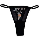 Ebsem Lick me Till ICE Krem Seksi Şeffaf Şeffaf Şeffaf & Pamuk Tanga Bikini Kadın Komik İç Çamaşırı Külot İç Çamaşırı, Şeffaf-siyah, Tek Beden
