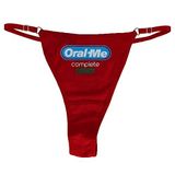Ebsem ORAL ME Seksi Şeffaf Transparan İçini Gösteren Hipster Bikini Kadın Komik İç Çamaşırı Külot İç Çamaşırı Tanga, Pamuk - Kırmızı, Tek Beden