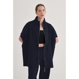 EBU Prive Kadın İnterlok Oversize Yelek Pantolon Takım Lacivert