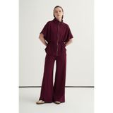 EBU Prive Kadın Oversize Yelek Bol Paça Pantolon Takım Bordo