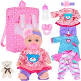 ebuddy 30,48 cm Bebek Bebek ve Aksesuarları-Yeniden Doğmuş Bebek Bebekleri Gerçek Hayat Bebek Bebekleri 3 Takım Giysileri, Sırt Çantası, Emzik, Şişe