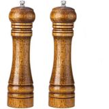 ebulduk Ahşap Baharat Tuz Öğütücü Değirmen Tuzluk Baharatlık 21 Cm 2'li Set Kahverengi