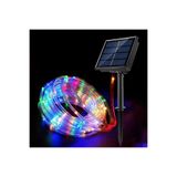 ebulduk Solar Güneş Enerjili Esnek Flexible Şerit Hortum Bahçe Aydınlatma-10 Metre RGB Renkli Aydınlatma