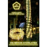 ebulduk Solar Güneş Enerjili Esnek Flexible Şerit Hortum Bahçe Aydınlatma-10 Metre Sarı Günışığı Aydınlatma